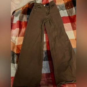 brown high rise wide leg jeans
